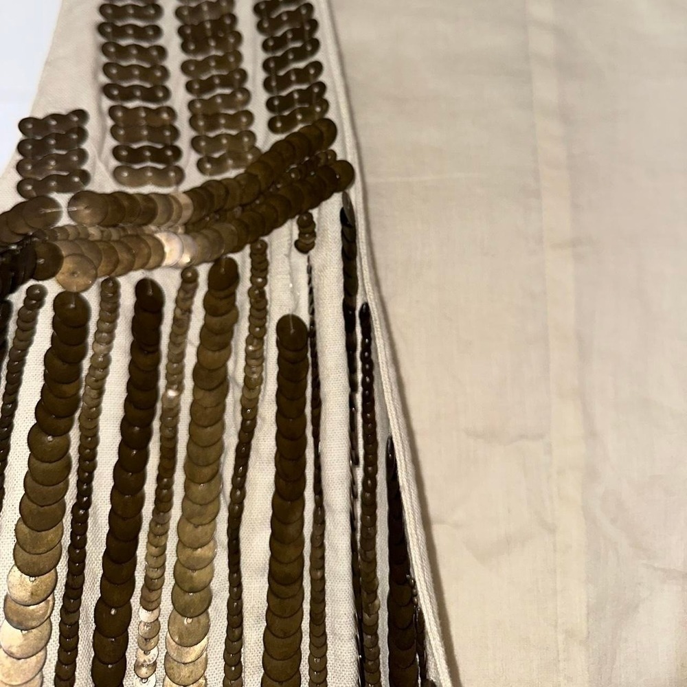 Tan linen sequin vest with a western boho vibe #festivalvibes #cochella - Picture 4 of 4
